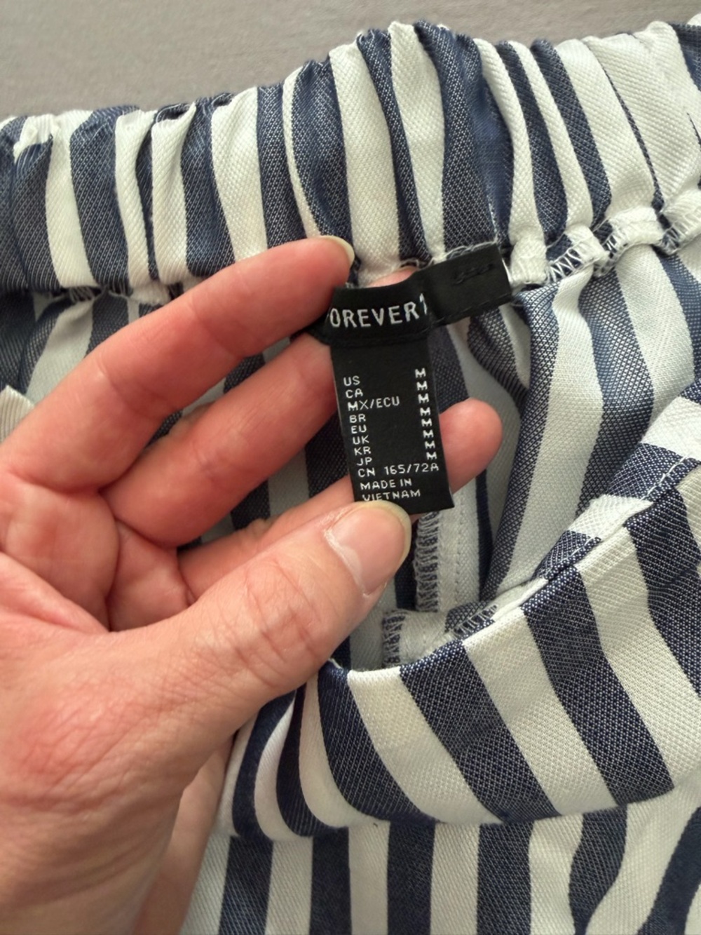 Forever 21 Navy and White Striped Wrap Skort - Picture 3 of 4